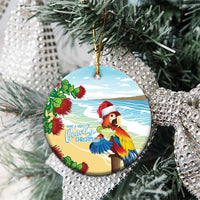 Have A Very Beach Christmas Ceramic Ornament Parrot By Lehua Flower - Wonder Print Shop