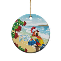 Have A Very Beach Christmas Ceramic Ornament Parrot By Lehua Flower - Wonder Print Shop