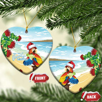 Have A Very Beach Christmas Ceramic Ornament Parrot By Lehua Flower - Wonder Print Shop