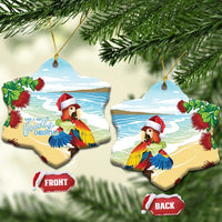 Have A Very Beach Christmas Ceramic Ornament Parrot By Lehua Flower - Wonder Print Shop