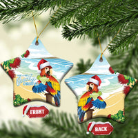 Have A Very Beach Christmas Ceramic Ornament Parrot By Lehua Flower - Wonder Print Shop