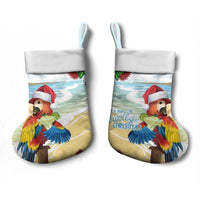 Have A Very Beach Christmas Stocking Parrot By Lehua Flower - Wonder Print Shop