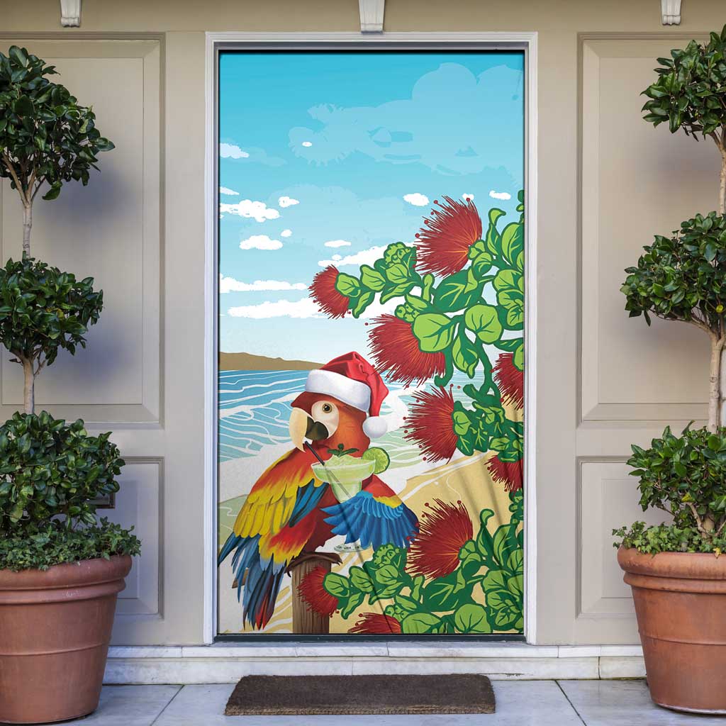 Have A Very Beach Christmas Door Cover Parrot By Lehua Flower - Wonder Print Shop