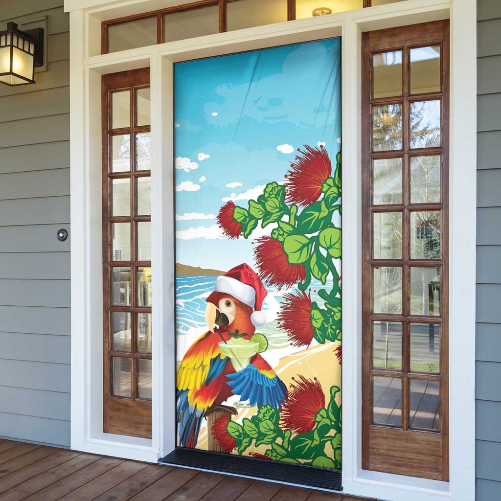 Have A Very Beach Christmas Door Cover Parrot By Lehua Flower - Wonder Print Shop