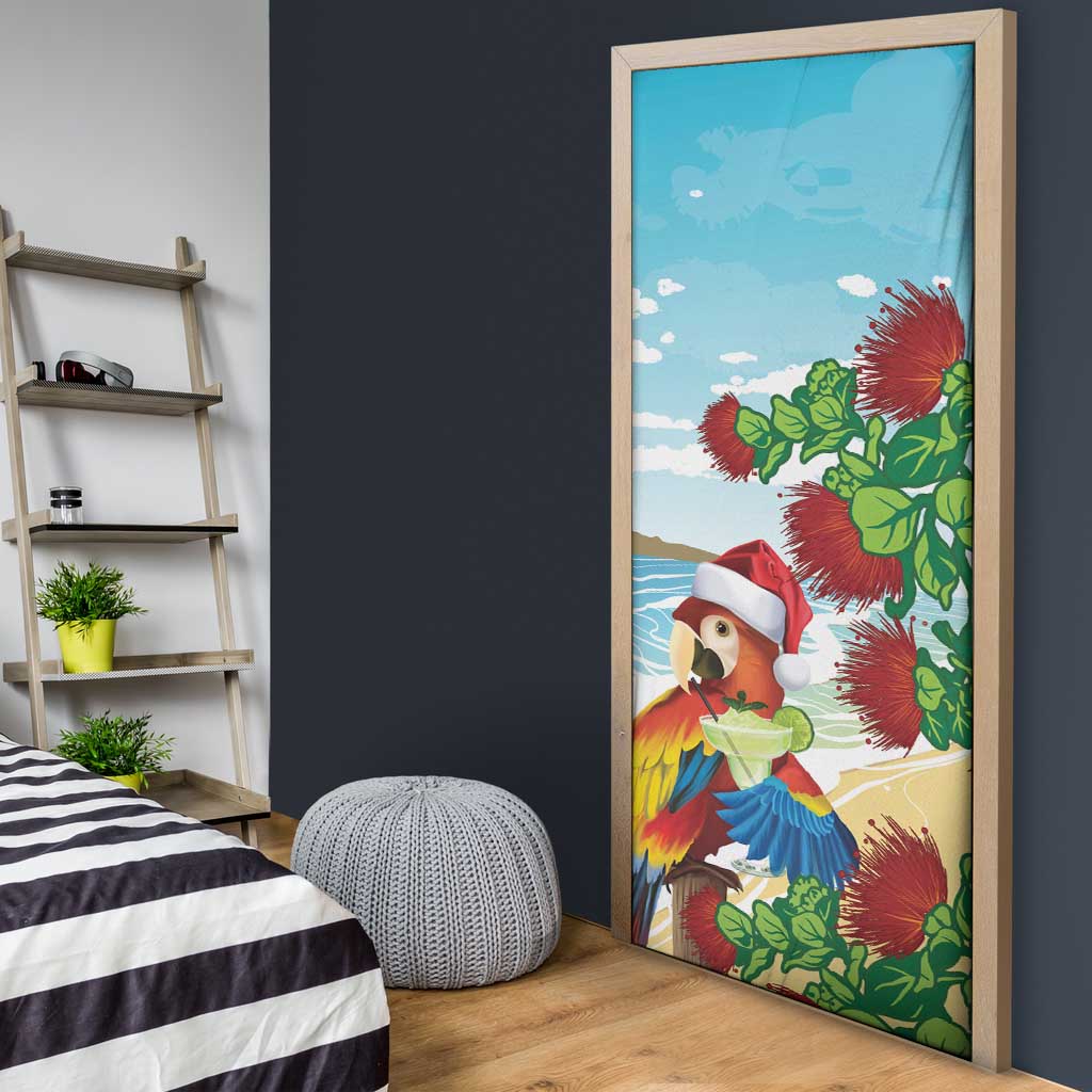 Have A Very Beach Christmas Door Cover Parrot By Lehua Flower - Wonder Print Shop