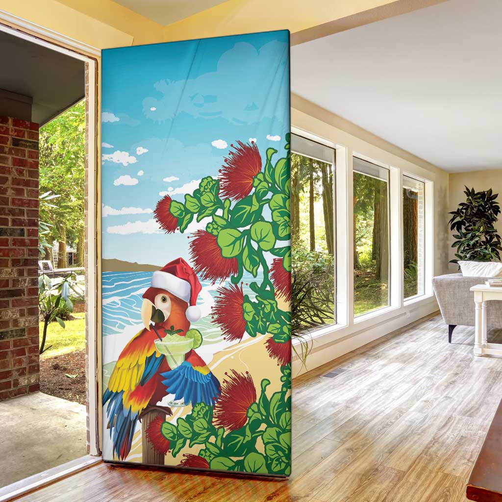 Have A Very Beach Christmas Door Cover Parrot By Lehua Flower - Wonder Print Shop