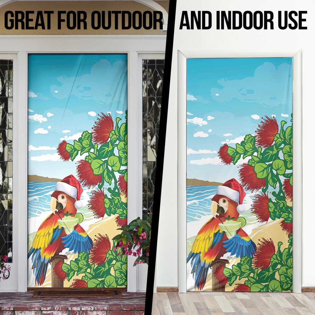 Have A Very Beach Christmas Door Cover Parrot By Lehua Flower - Wonder Print Shop