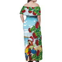Have A Very Beach Christmas Family Matching Off Shoulder Maxi Dress and Hawaiian Shirt Parrot By Lehua Flower - Wonder Print Shop