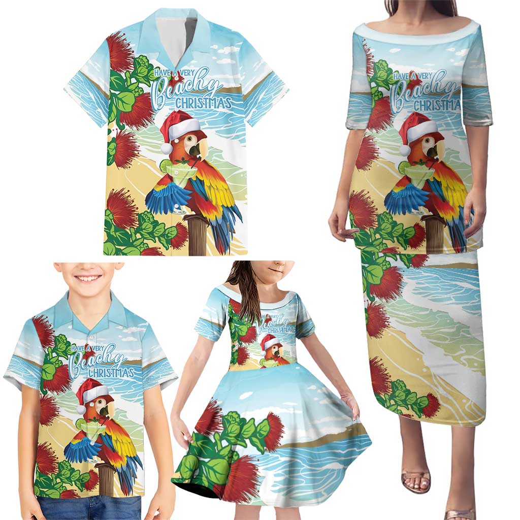 Have A Very Beach Christmas Family Matching Puletasi and Hawaiian Shirt Parrot By Lehua Flower - Wonder Print Shop