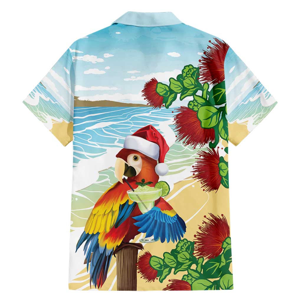 Have A Very Beach Christmas Family Matching Short Sleeve Bodycon Dress and Hawaiian Shirt Parrot By Lehua Flower - Wonder Print Shop