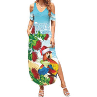 Have A Very Beach Christmas Family Matching Summer Maxi Dress and Hawaiian Shirt Parrot By Lehua Flower - Wonder Print Shop