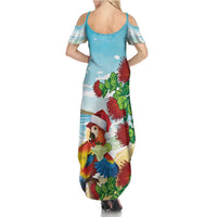 Have A Very Beach Christmas Family Matching Summer Maxi Dress and Hawaiian Shirt Parrot By Lehua Flower - Wonder Print Shop