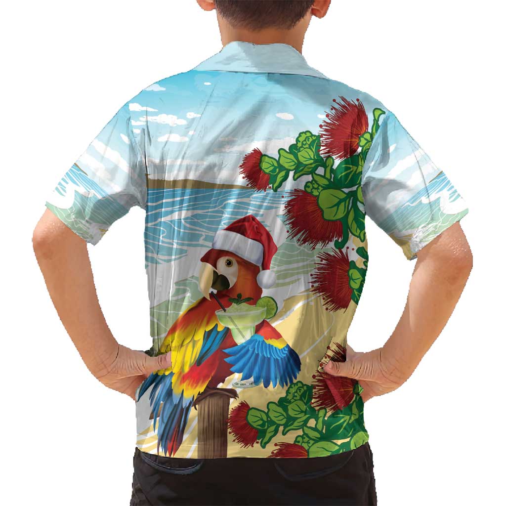 Have A Very Beach Christmas Family Matching Tank Maxi Dress and Hawaiian Shirt Parrot By Lehua Flower - Wonder Print Shop