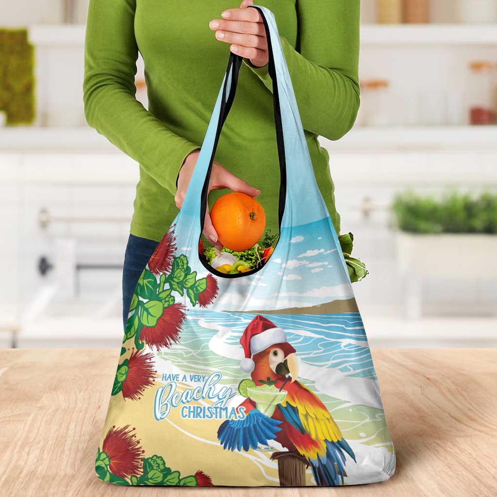 Have A Very Beach Christmas Grocery Bag Parrot By Lehua Flower - Wonder Print Shop
