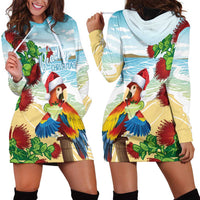 Have A Very Beach Christmas Hoodie Dress Parrot By Lehua Flower - Wonder Print Shop