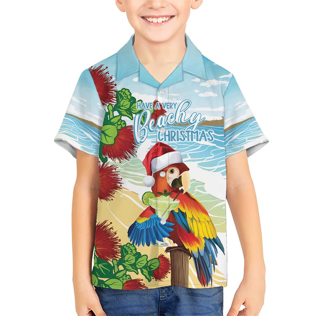 Have A Very Beach Christmas Kid Hawaiian Shirt Parrot By Lehua Flower - Wonder Print Shop