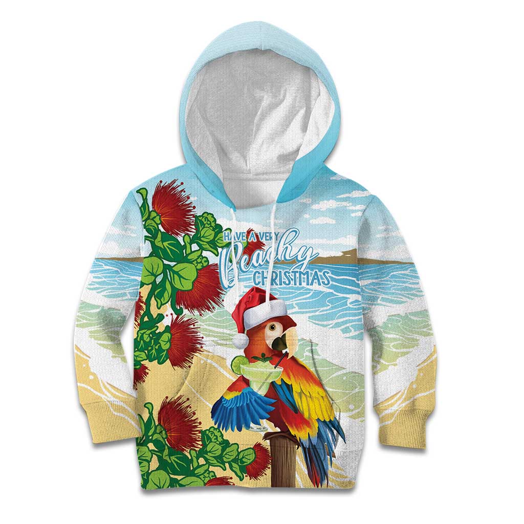 Have A Very Beach Christmas Kid Hoodie Parrot By Lehua Flower - Wonder Print Shop