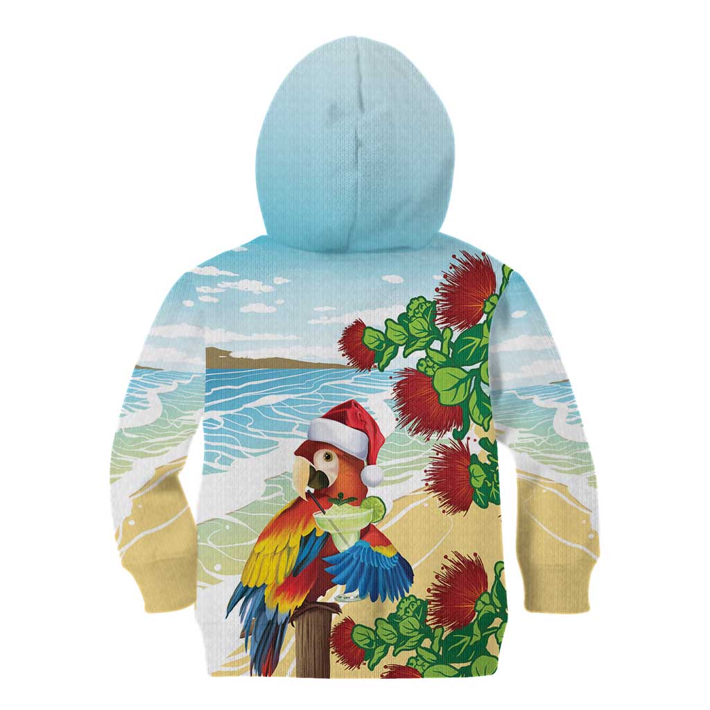 Have A Very Beach Christmas Kid Hoodie Parrot By Lehua Flower - Wonder Print Shop