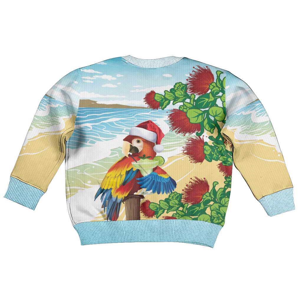 Have A Very Beach Christmas Kid Ugly Christmas Sweater Parrot By Lehua Flower - Wonder Print Shop