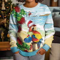 Have A Very Beach Christmas Kid Ugly Christmas Sweater Parrot By Lehua Flower - Wonder Print Shop