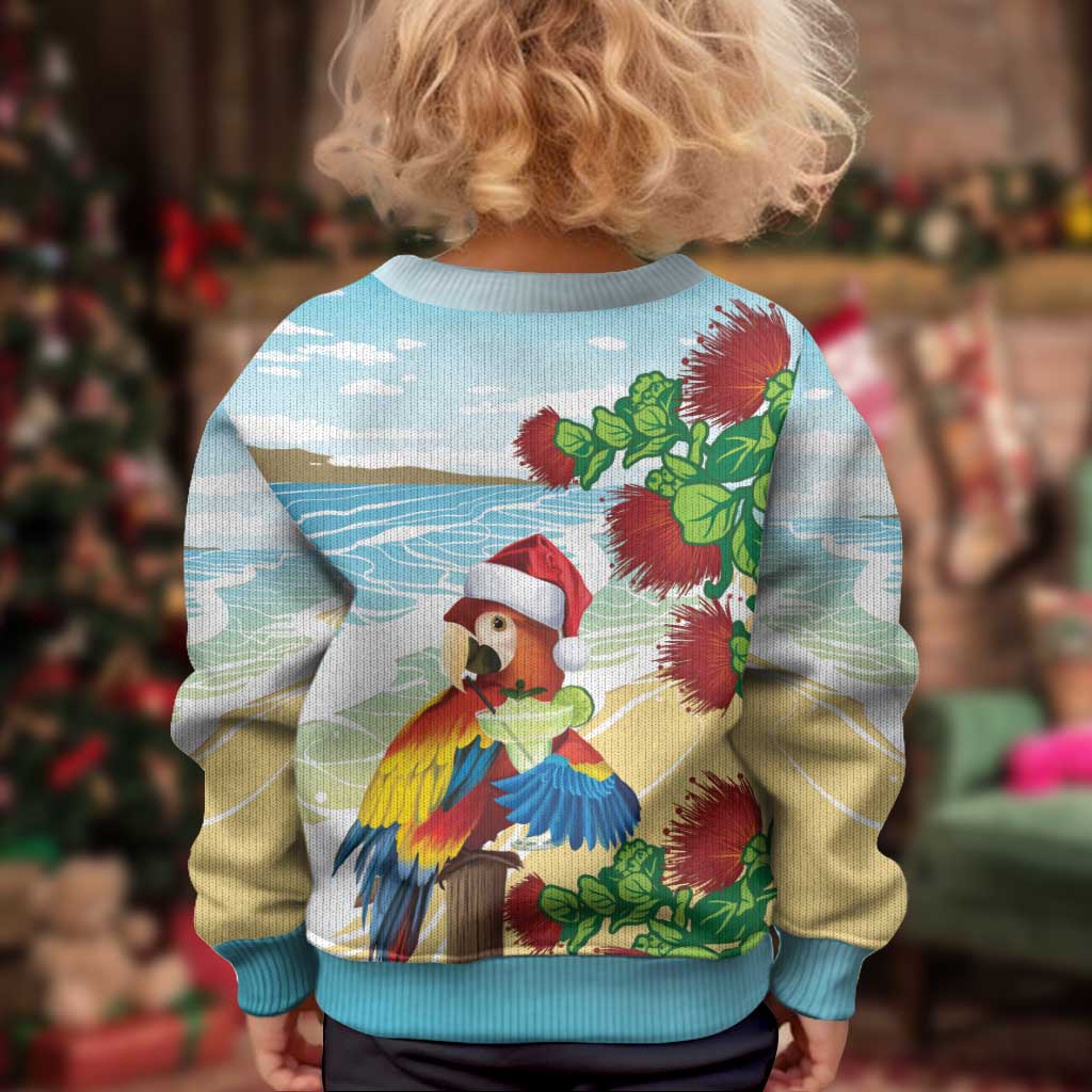 Have A Very Beach Christmas Kid Ugly Christmas Sweater Parrot By Lehua Flower - Wonder Print Shop