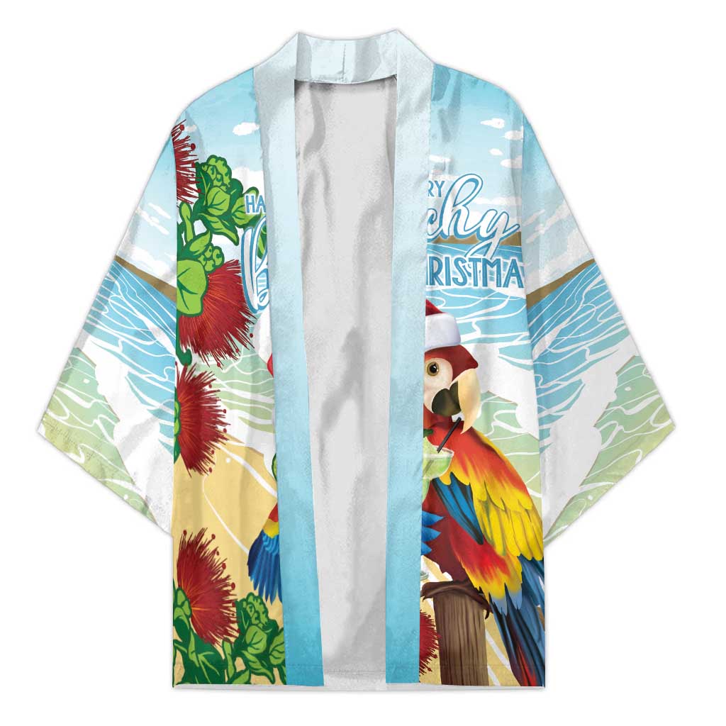 Have A Very Beach Christmas Kimono Parrot By Lehua Flower - Wonder Print Shop