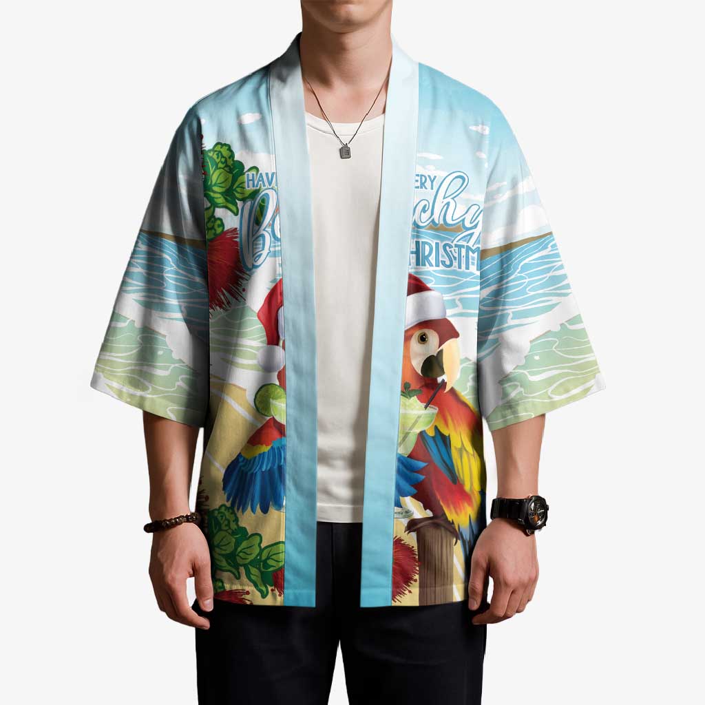 Have A Very Beach Christmas Kimono Parrot By Lehua Flower - Wonder Print Shop