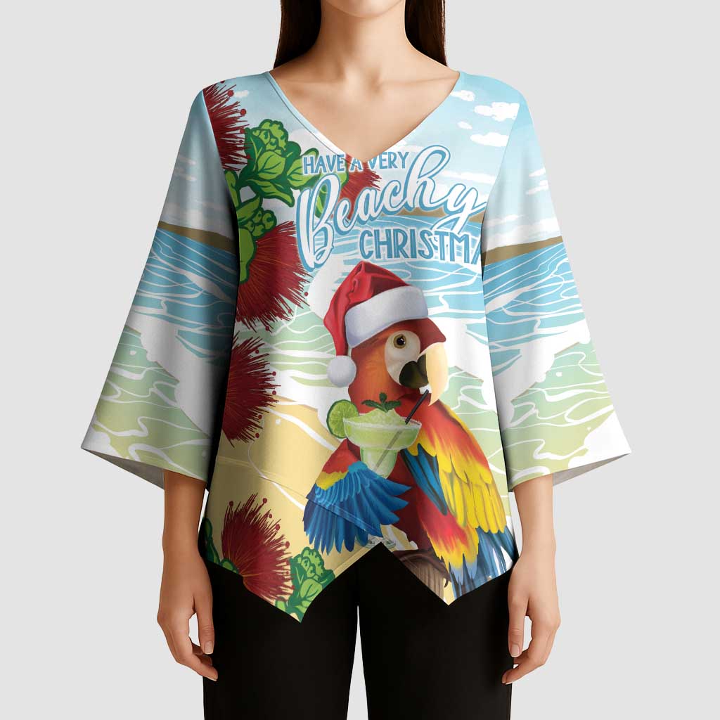 Have A Very Beach Christmas Kimono Sleeve Blouse Parrot By Lehua Flower - Wonder Print Shop