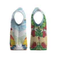 Have A Very Beach Christmas Knitted V-Neck Vest Parrot By Lehua Flower - Wonder Print Shop