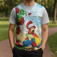 Have A Very Beach Christmas Knitted V-Neck Vest Parrot By Lehua Flower - Wonder Print Shop