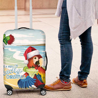 Have A Very Beach Christmas Luggage Cover Parrot By Lehua Flower - Wonder Print Shop