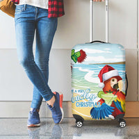 Have A Very Beach Christmas Luggage Cover Parrot By Lehua Flower - Wonder Print Shop