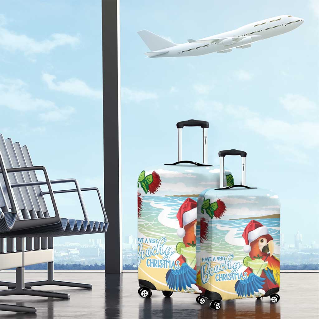 Have A Very Beach Christmas Luggage Cover Parrot By Lehua Flower - Wonder Print Shop