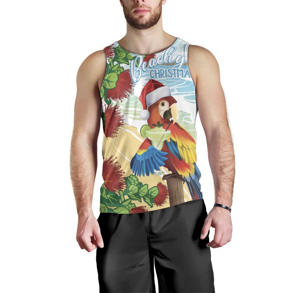 Have A Very Beach Christmas Men Tank Top Parrot By Lehua Flower - Wonder Print Shop