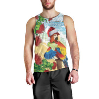 Have A Very Beach Christmas Men Tank Top Parrot By Lehua Flower - Wonder Print Shop
