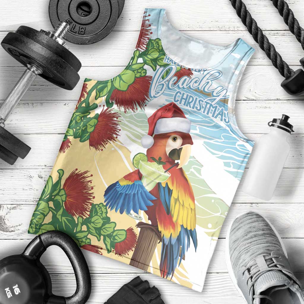 Have A Very Beach Christmas Men Tank Top Parrot By Lehua Flower - Wonder Print Shop