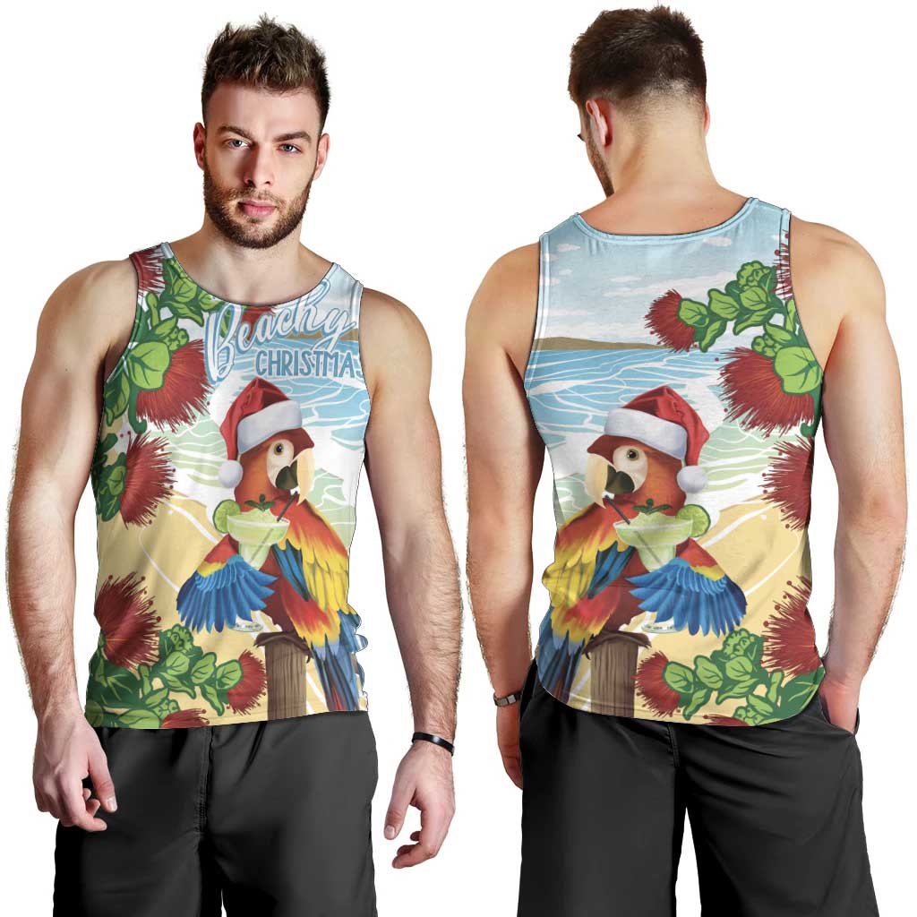 Have A Very Beach Christmas Men Tank Top Parrot By Lehua Flower - Wonder Print Shop