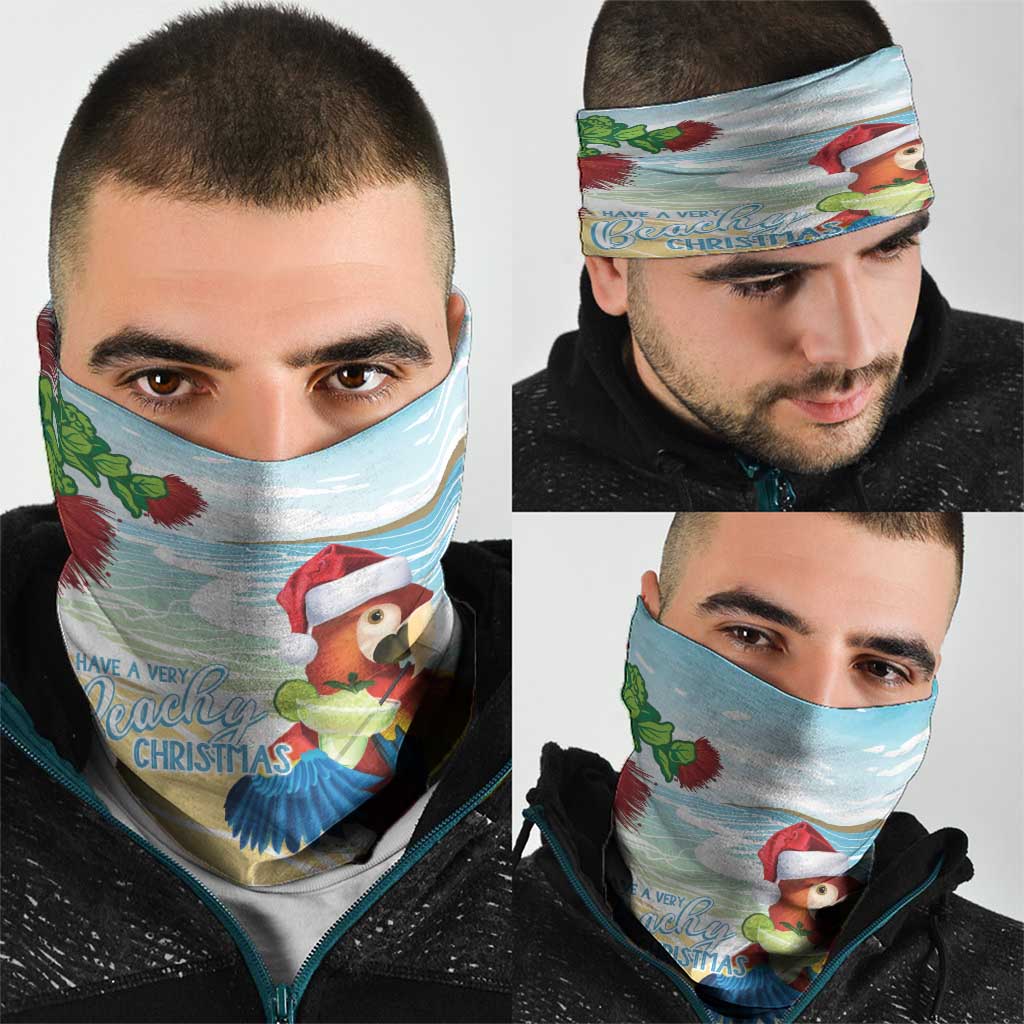 Have A Very Beach Christmas Neck Gaiter Parrot By Lehua Flower - Wonder Print Shop