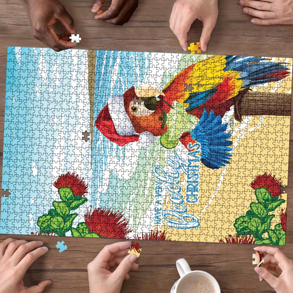 Have A Very Beach Christmas Puzzle Parrot By Lehua Flower - Wonder Print Shop