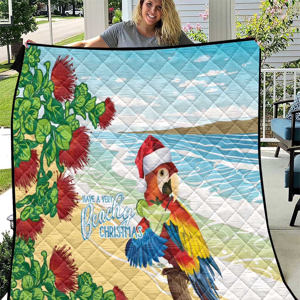 Have A Very Beach Christmas Quilt Parrot By Lehua Flower - Wonder Print Shop
