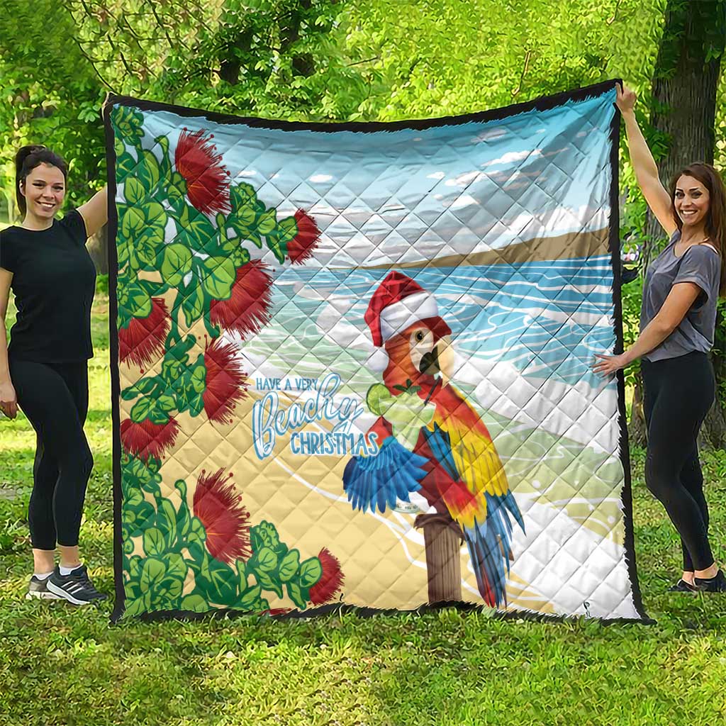 Have A Very Beach Christmas Quilt Parrot By Lehua Flower - Wonder Print Shop