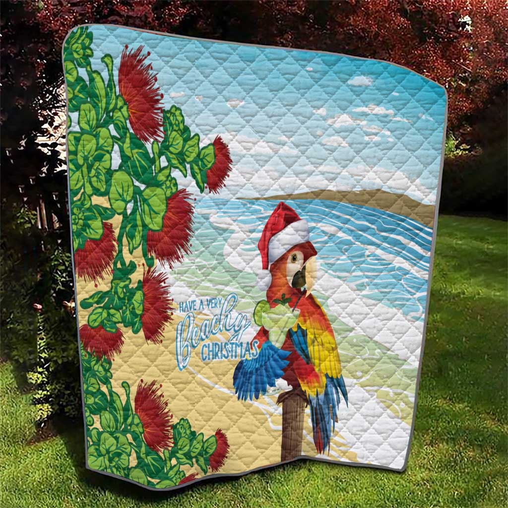 Have A Very Beach Christmas Quilt Parrot By Lehua Flower - Wonder Print Shop