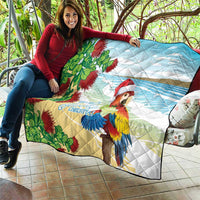 Have A Very Beach Christmas Quilt Parrot By Lehua Flower - Wonder Print Shop