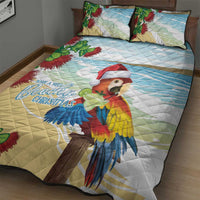 Have A Very Beach Christmas Quilt Bed Set Parrot By Lehua Flower - Wonder Print Shop