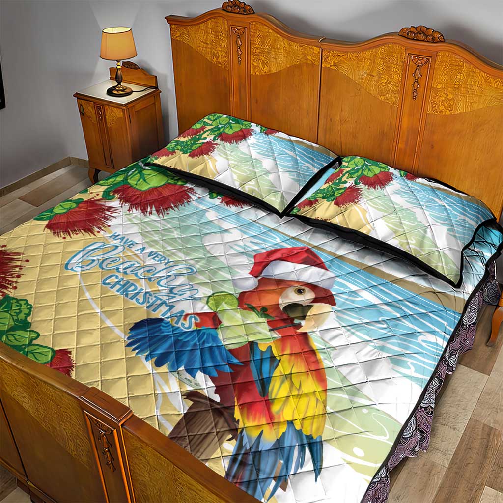 Have A Very Beach Christmas Quilt Bed Set Parrot By Lehua Flower - Wonder Print Shop