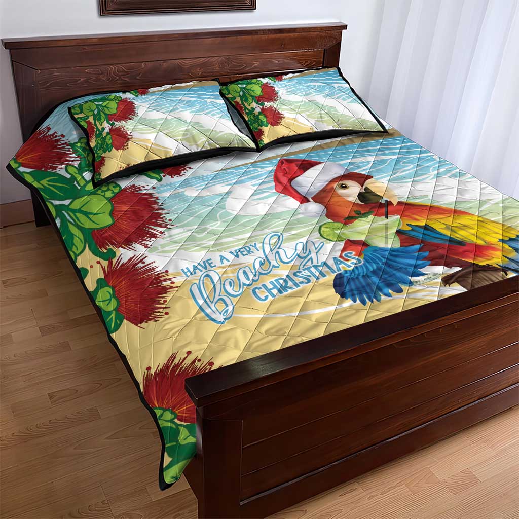 Have A Very Beach Christmas Quilt Bed Set Parrot By Lehua Flower - Wonder Print Shop