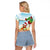 Have A Very Beach Christmas Raglan Cropped T Shirt Parrot By Lehua Flower - Wonder Print Shop