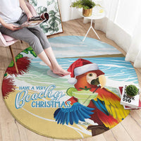 Have A Very Beach Christmas Round Carpet Parrot By Lehua Flower - Wonder Print Shop