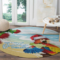 Have A Very Beach Christmas Round Carpet Parrot By Lehua Flower - Wonder Print Shop
