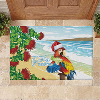 Have A Very Beach Christmas Rubber Doormat Parrot By Lehua Flower - Wonder Print Shop